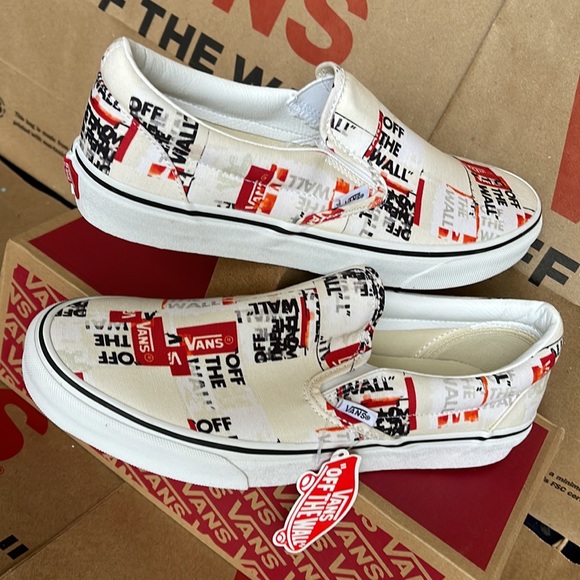 Vans Men’s Classic Slip On Packing Tape Blackdbl/Classic True White sneakers - Picture 11 of 16